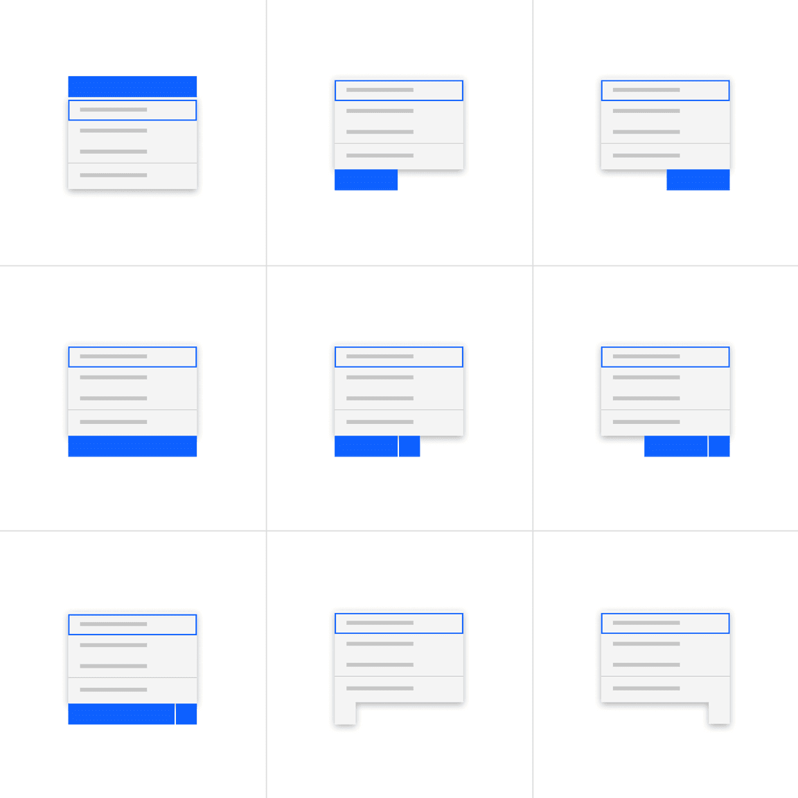 Menu alternative alignments